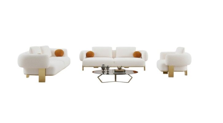 Kompletny zestaw sofowy Zestaw sofowy Biały miejsce do siedzenia sofa tapicerowana sofa materiałowa