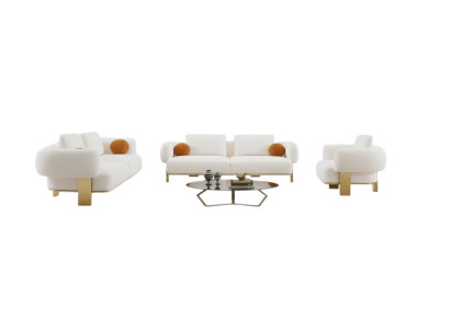 Kompletny zestaw sofowy Zestaw sofowy Biały miejsce do siedzenia sofa tapicerowana sofa materiałowa