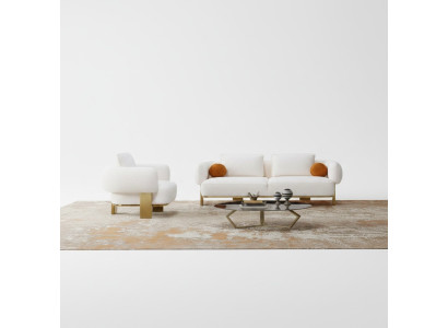 Zestaw sofowy Kompletny zestaw wypoczynkowy Biały miejsce do siedzenia Sofa tapicerowana Sofa materiałowa