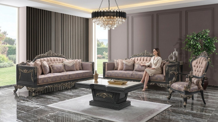 Luksusowy Zestaw sofowy kompletna sofa tapicerowana w kolorze szarym sofa z tkaniny