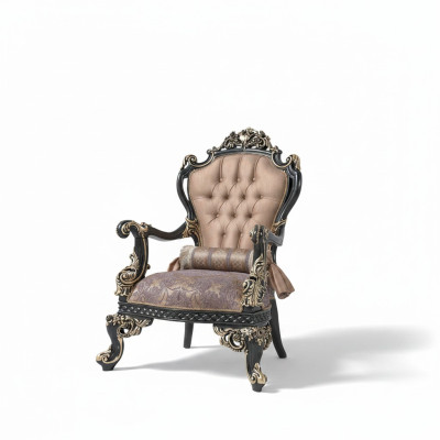 Fotel Beige EarsFotel Baroque miejsce do siedzenia Materiał Poliester Salon