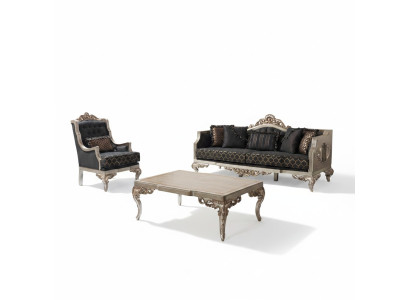 Sofa tapicerowana Ustaw Zestaw sofowy trzyosobowy Fotel Materiał Sofa Szara Tabela 3-częściowa