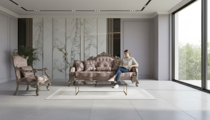 Zestaw sofowy trzyosobowy Fotel Sofa Ustawić beżową sofę tapicerowaną