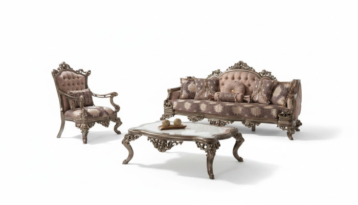 Zestaw sofowy trzyosobowy Fotel Sofa Ustawić beżową sofę tapicerowaną