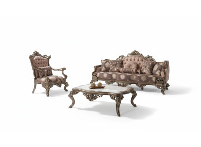Zestaw sofowy trzyosobowy Fotel Sofa Ustawić beżową sofę tapicerowaną