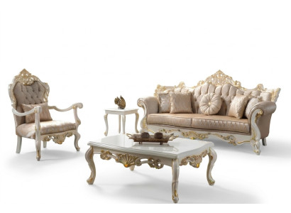 Zestaw sofowy trzyosobowy Fotel Sofa Ustawić szarą sofę tapicerowaną