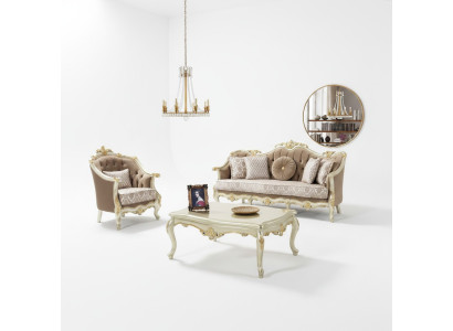 Zestaw sofowy trzyosobowy Fotel Sofa Ustawić beżową sofę tapicerowaną