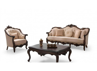 Sofa Tapicerowana Sofa Zestaw sofowy Sofa Tkaninowa Beżowy Zestaw Chesterfield