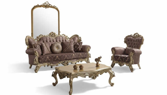 Zestaw Chesterfield sofowy komplet sof tapicerowanych w kolorze fioletowym