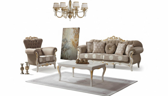Komplet sofowy Zestaw sofowy sofa tapicerowana sofa trzyosobowa w kolorze brązowym