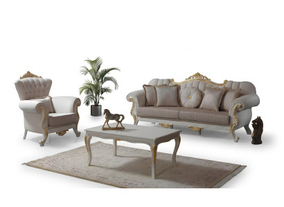Ustawić Sofę Sofa Tapicerowana Chesterfield Zestaw sofowy Materiał Sofa Sofy Beżowe
