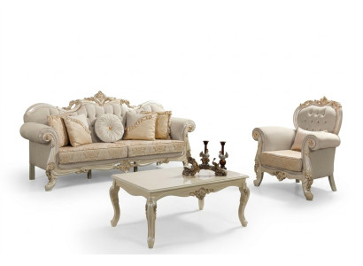 Kanapa Sofa Tapicerowana Sofa Zestaw sofowy Sofa Tkaninowa Beżowy Zestaw Chesterfield Sofy