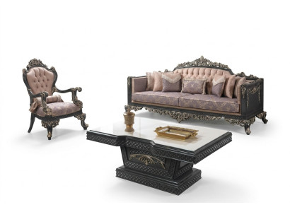 Luksusowy komplet wypoczynkowy Zestaw sofowy sofa materiałowa brązowa sofa tapicerowana