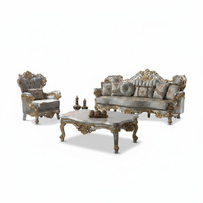 Zestaw sofowy sofa tapicerowana sofa kanapa niebieska tkanina sofa zestaw kanapa