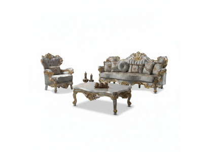Zestaw sofowy sofa tapicerowana sofa kanapa niebieska tkanina sofa zestaw kanapa