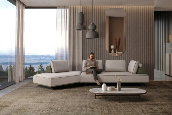 Narożnikowa kanapa Sofa do salonu w kształcie litery L Sofa tapicerowana szara sofa z tkaniny kanapa nowoczesna