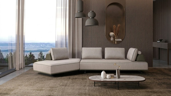 Narożnikowa kanapa Sofa do salonu w kształcie litery L Sofa tapicerowana szara sofa z tkaniny kanapa nowoczesna