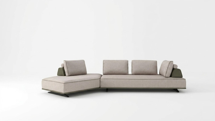 Narożnikowa kanapa Sofa do salonu w kształcie litery L Sofa tapicerowana szara sofa z tkaniny kanapa nowoczesna
