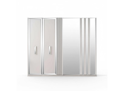 Luksusowe Szafki Design Szafa Lustro Duży Biały Drewno Modern