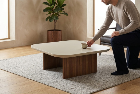stolik kawowy Stolik Salon Tabela Szary Drewno Design Meble