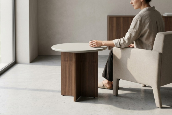 Stolik Stolik kawowy Salon Szare Drewno Design Meble