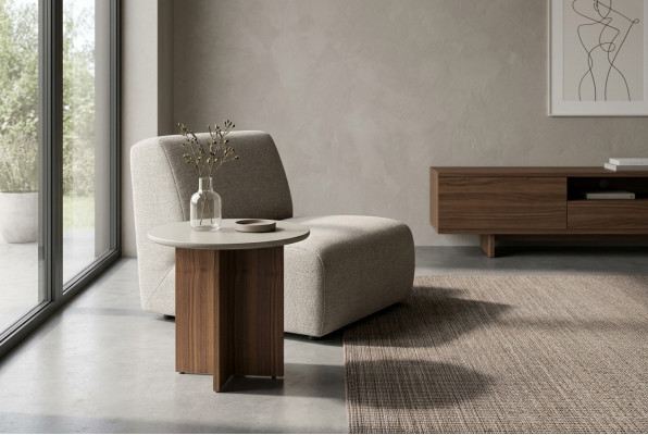 Stolik Stolik kawowy Salon Szare Drewno Design Meble