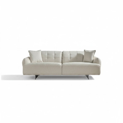 Sofa trzyosobowa 3 miejsce do siedzenia Sofa tapicerowana Materiał Poliester Kanapa Nowoczesny Biały