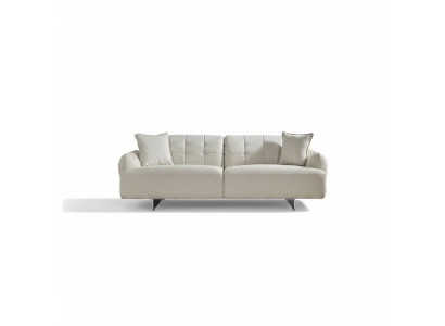Sofa trzyosobowa 3 miejsce do siedzenia Sofa tapicerowana Materiał Poliester Kanapa Nowoczesny Biały