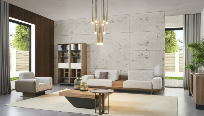 Ustawić czteroosobowy Zestaw sofowy Fotel Materiał Sofa Nowoczesna Sofa Materiałowa