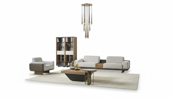 Ustawić czteroosobowy Zestaw sofowy Fotel Materiał Sofa Nowoczesna Sofa Materiałowa