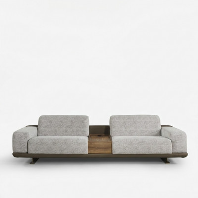 Sofa czteroosobowa kanapa 4 miejsce do siedzenia szara materiałowa nowoczesna sofa tapicerowana