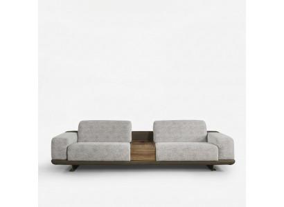Sofa czteroosobowa kanapa 4 miejsce do siedzenia szara materiałowa nowoczesna sofa tapicerowana
