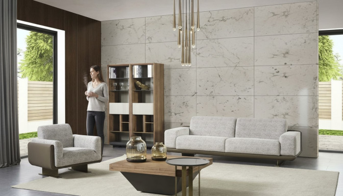 Zestaw sofowy trzyosobowa jednoosobowa sofa tapicerowana szara sofa Grupa design