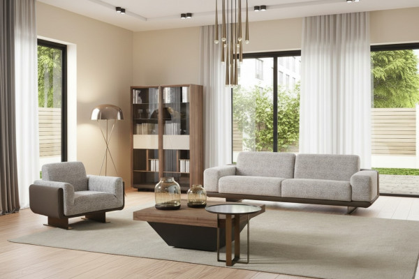 Zestaw sofowy trzyosobowa jednoosobowa sofa tapicerowana szara sofa Grupa design