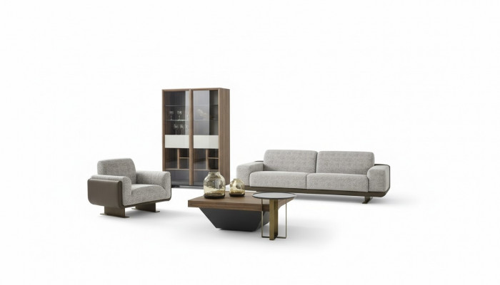 Zestaw sofowy trzyosobowa jednoosobowa sofa tapicerowana szara sofa Grupa design