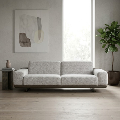 Sofa trzyosobowa 3 miejsce do siedzenia sofa tapicerowana szary materiał poliester kanapa nowoczesna