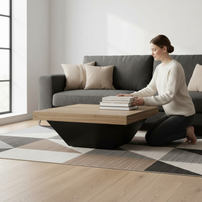 stolik kawowy Tabela Stolik Salon Brązowy Drewniany Stół Design Meble