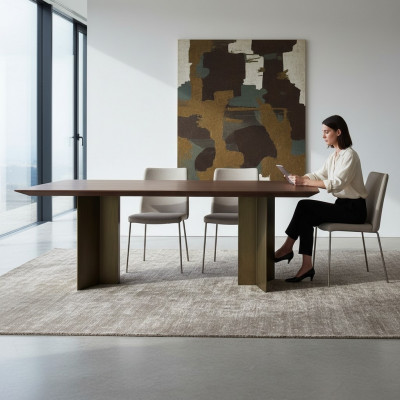 Stół do jadalni Stół obiadowy Tabela dinette jadalnia 208 cm Drewno brązowy Nowość