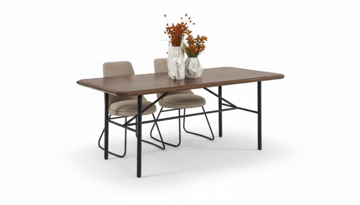 Stół do jadalni Stół obiadowy Tabela dinette jadalnia 205 cm Drewno brązowe