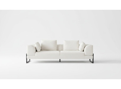 Sofa trzyosobowa 3 miejsce do siedzenia sofa tapicerowana Biały Materiał sofa materiałowa Sofy drewniane