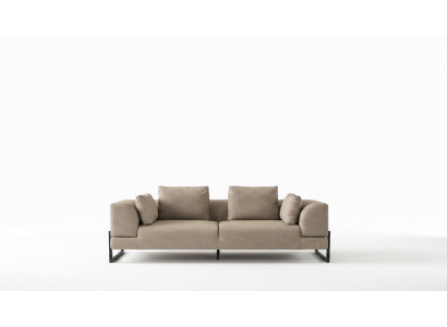 Sofa trzyosobowa 3 miejsce do siedzenia Sofa tapicerowana Szary Materiał Sofa materiałowa Drewno Sofy
