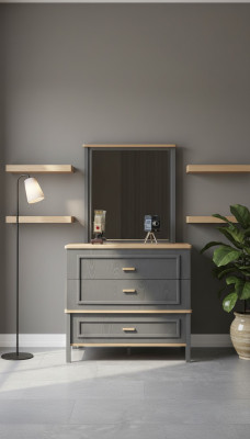 Ustawić Kredens z Lustro Drewno Sypialnia Grey Set Stół konsolowy