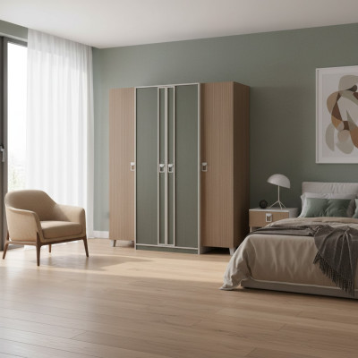 Szafka dziecięca Szafa Szafa Drewno Szara szafka drewniana Duży Modern