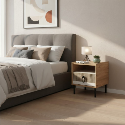Konsole nocne Stolik nocny Drewno żłobek Modern Brown Tabela