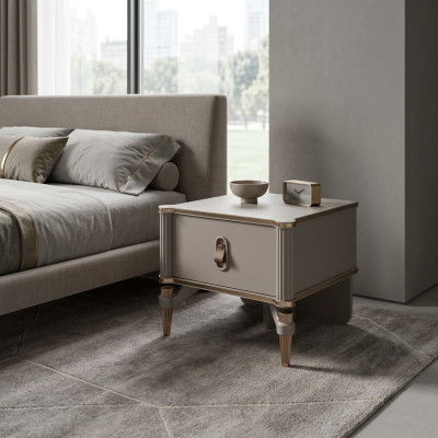 Designerskie konsole nocne Stolik nocny Drewno Modern Beige Girls