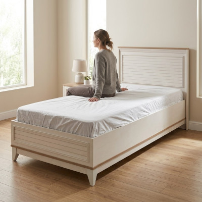 Meble dziecięce Łóżko łóżko składane rama łóżka żłobek Biały Modern 120cm