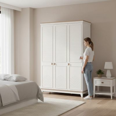 Szafa dziecięca Szafa Szafa drewniana Szafa Drewno Biały Modern