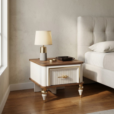 Stolik nocny żłobek Nachtkosolen Konsole Drewno Modern Beige Tabela