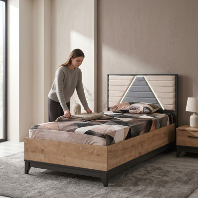 Łóżko 120 cm składane rama łóżka żłobek Brown Drewno łóżko Nowość