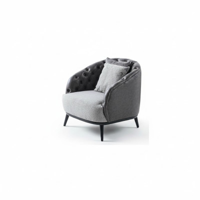 Design Fotel Single Seater 1 miejsce do siedzenia Tkanina Fotel Grey Design Chesterfield